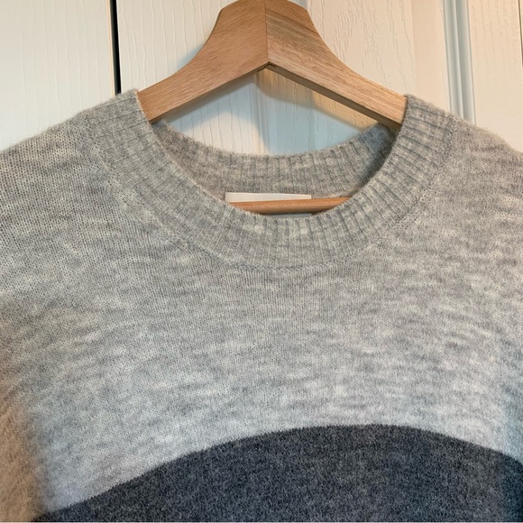 BNWT Aritzia Wilfred Cream Grey Black Cipriana Alpaca Wool Blend Sweater Dress - Picture 10 of 14
